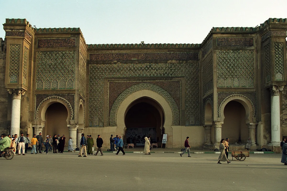 The monumental Bab Mansour gateway in Meknes
