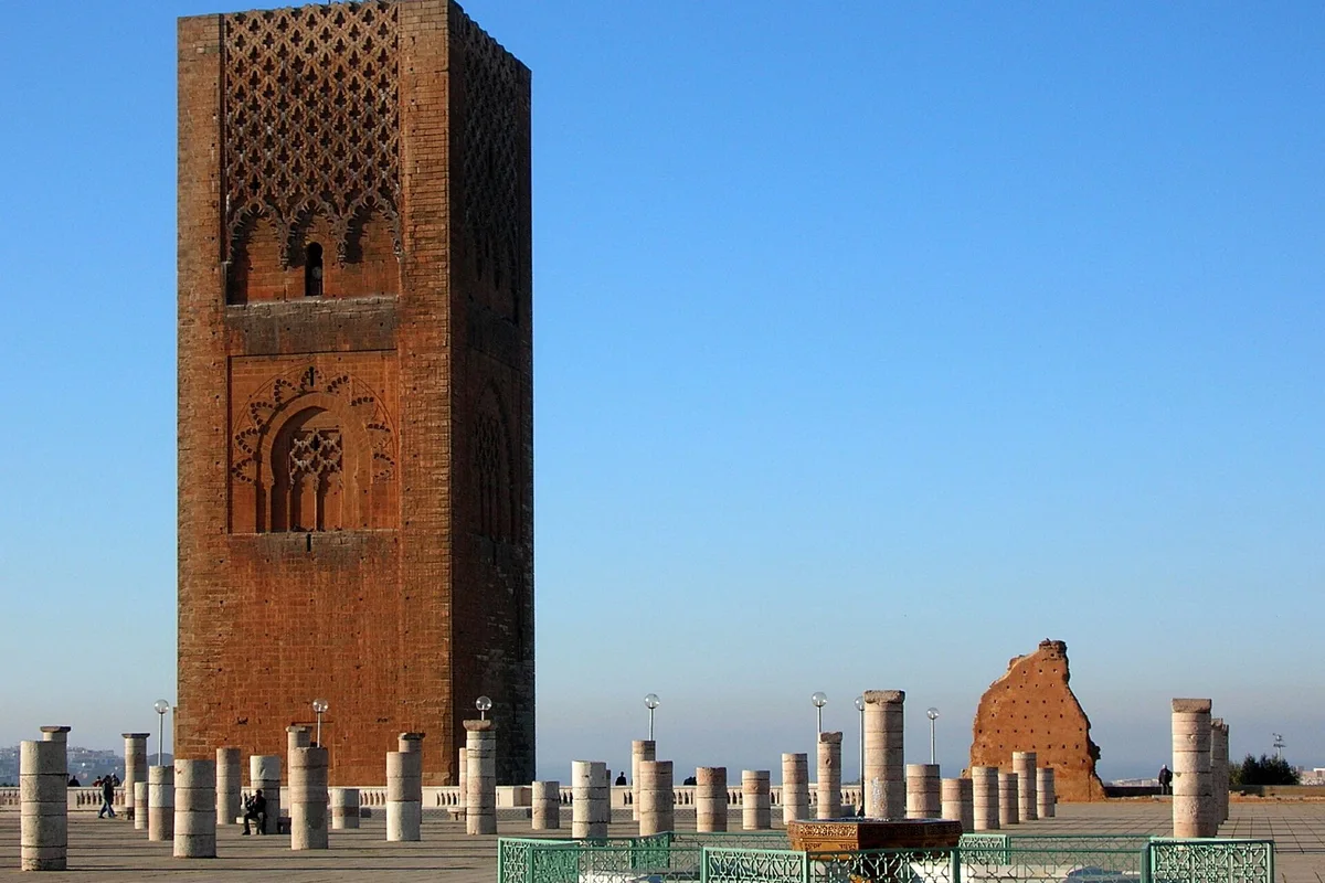 Hassan Tower and the stone columns in Rabat